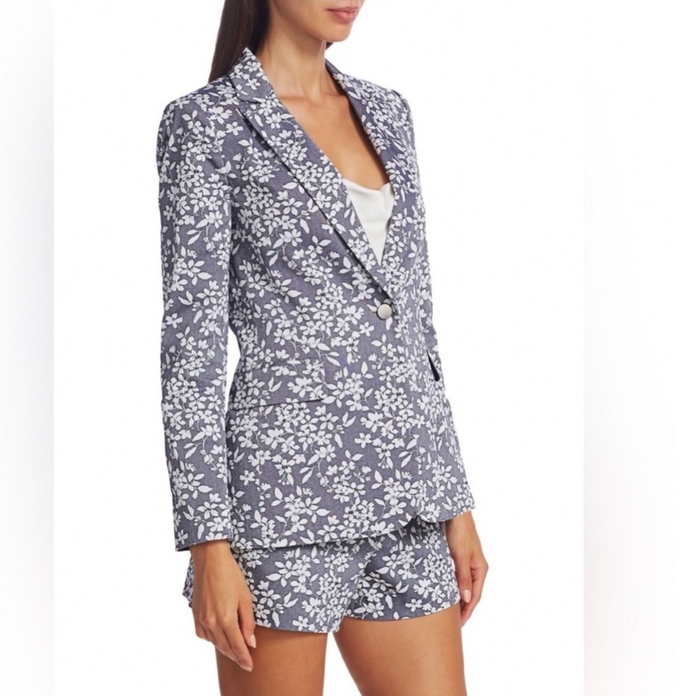 Alice + Olivia Macey Floral Printed Blazer Size 8 Preppy
